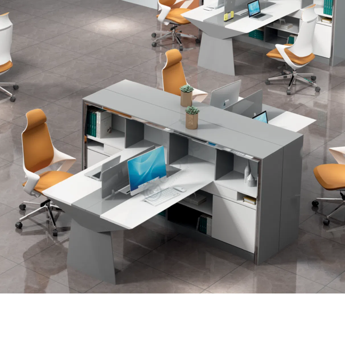 Офисный стол с перегородками Yulania