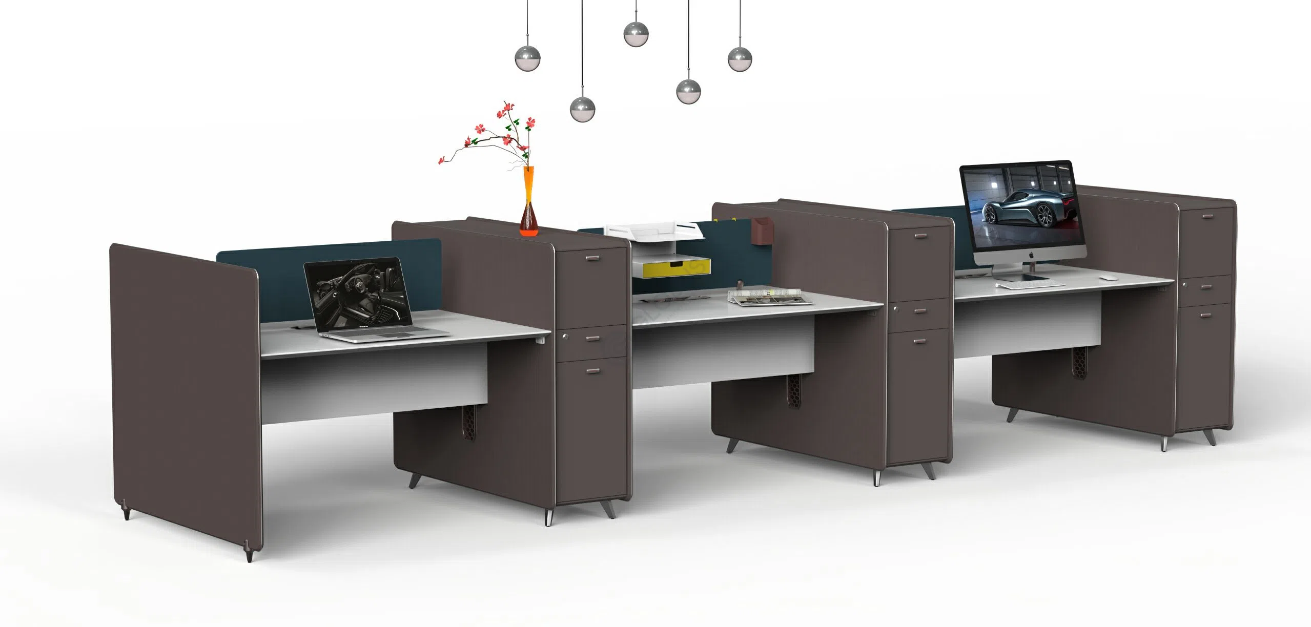 Офисный стол с перегородками Reno