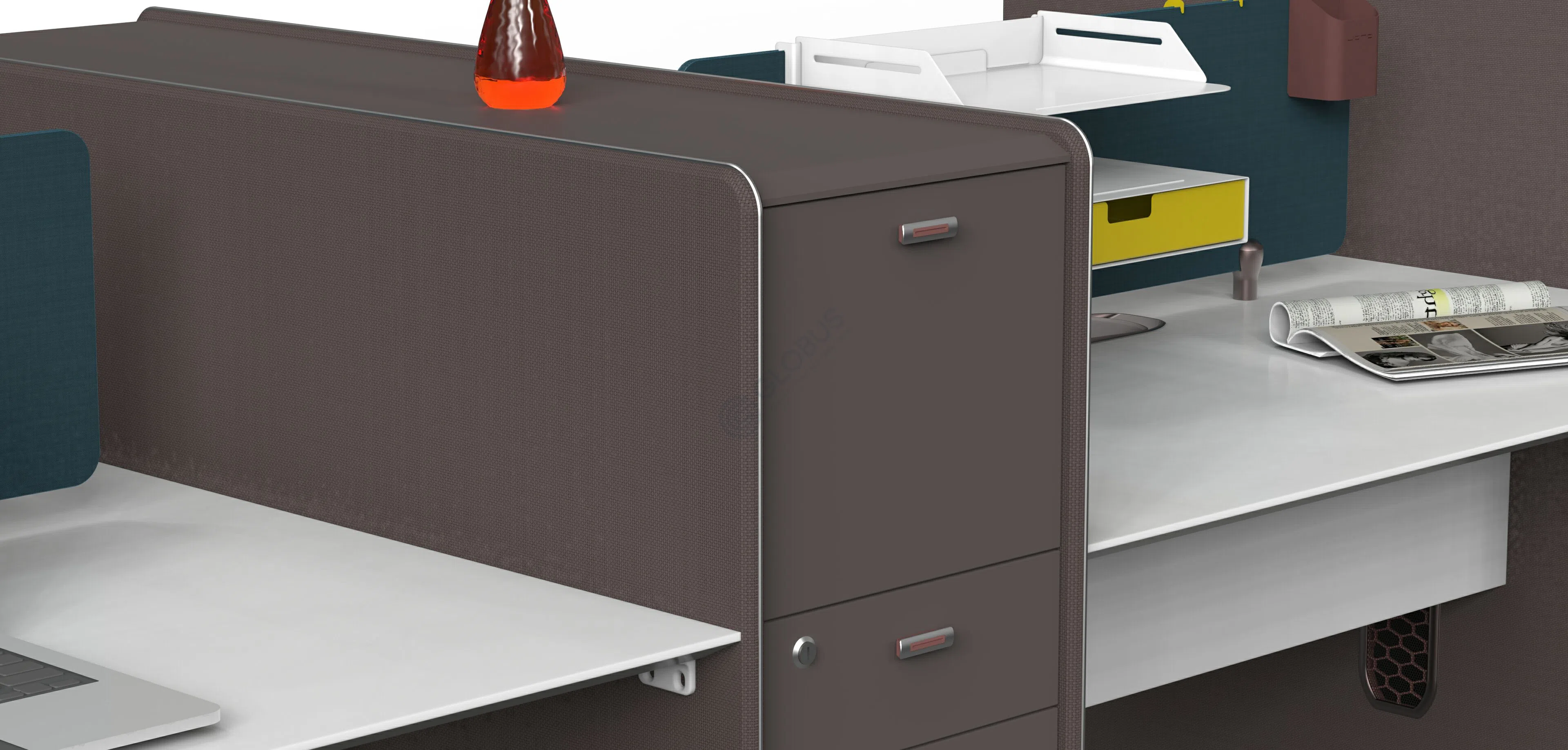 Офисный стол с перегородками Reno