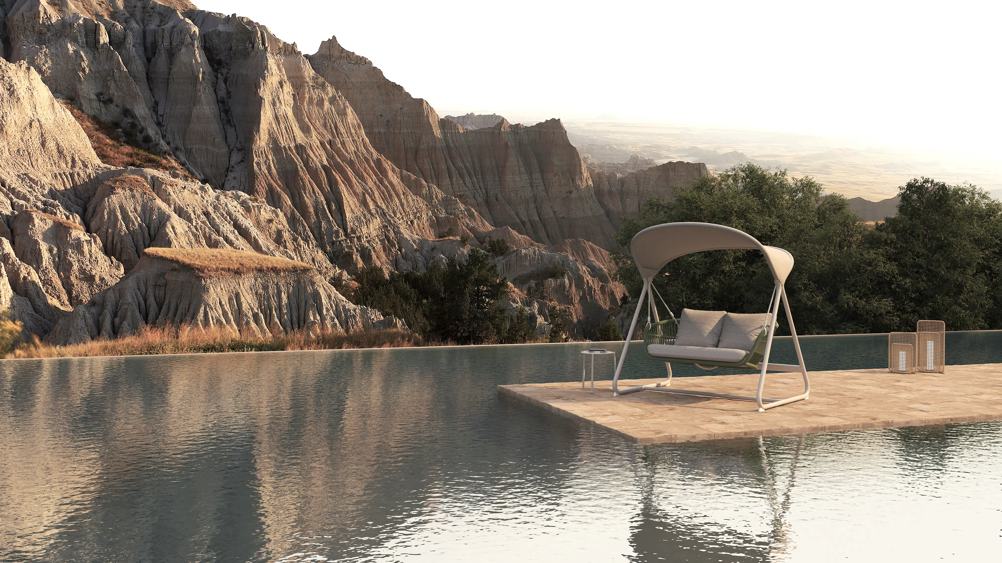 Уличный диван-качель Pluvius