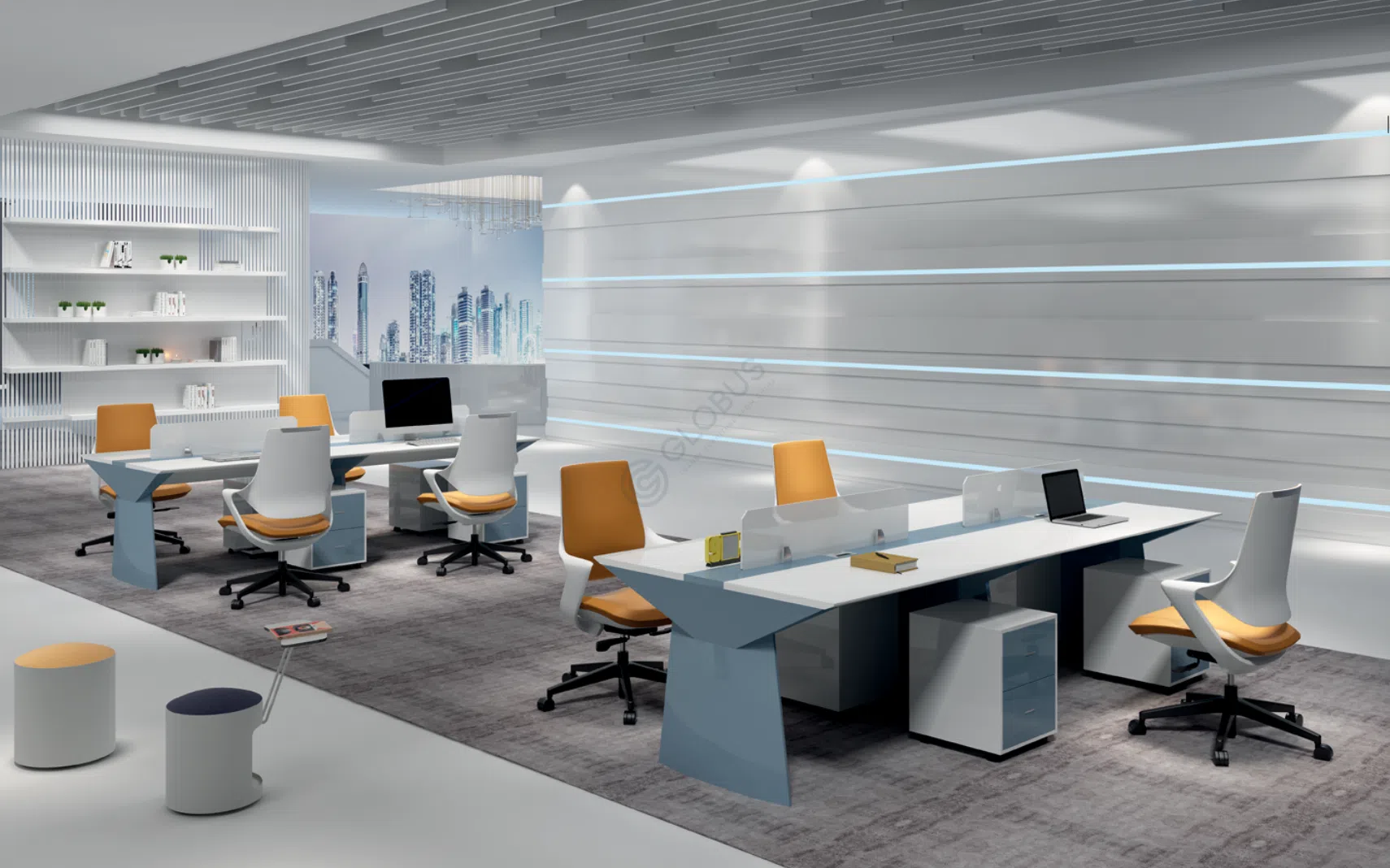 Офисный стол с перегородками Xeridia