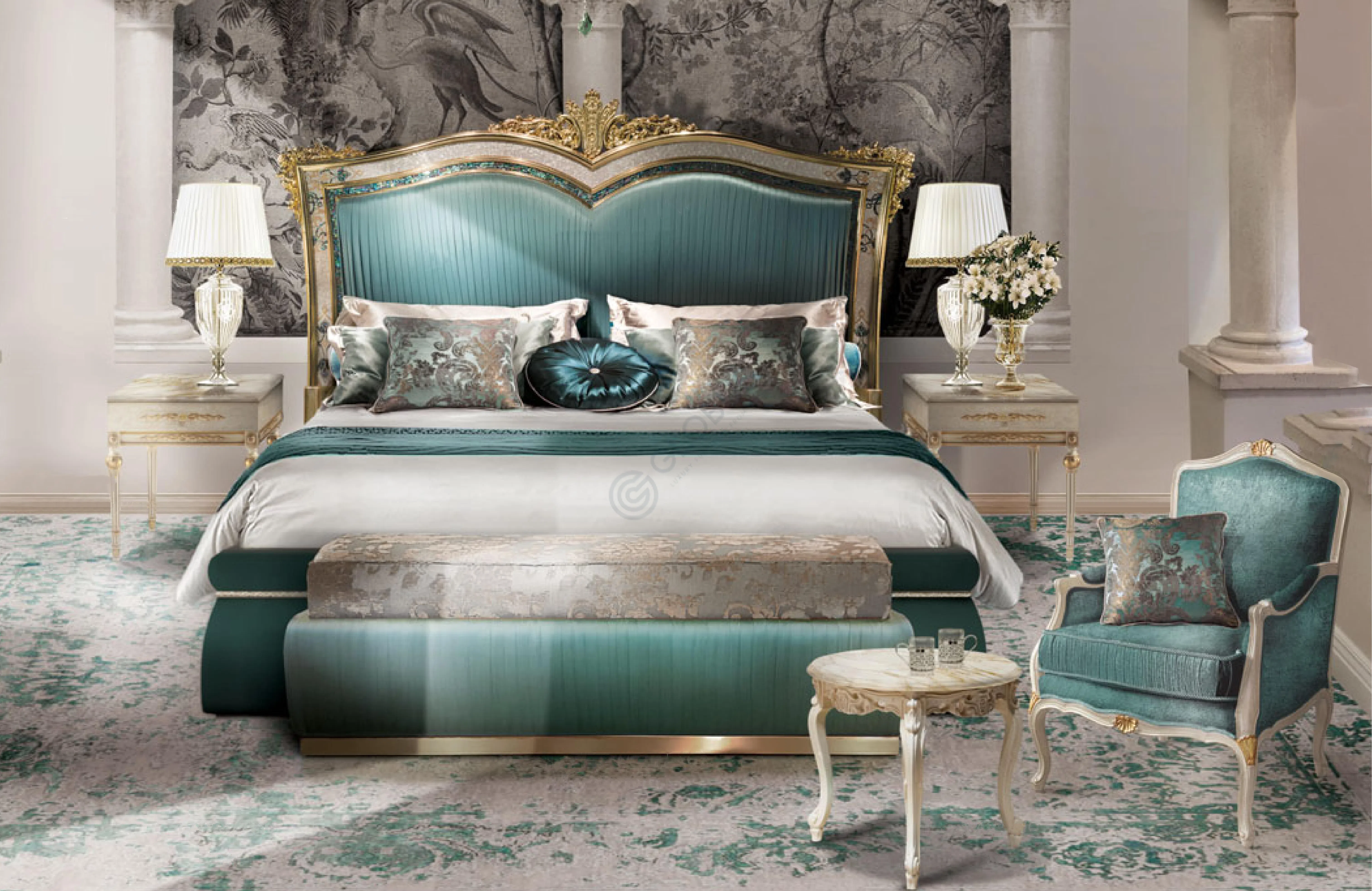 Кровать CASPANI TINO Sea Shell Turquoise