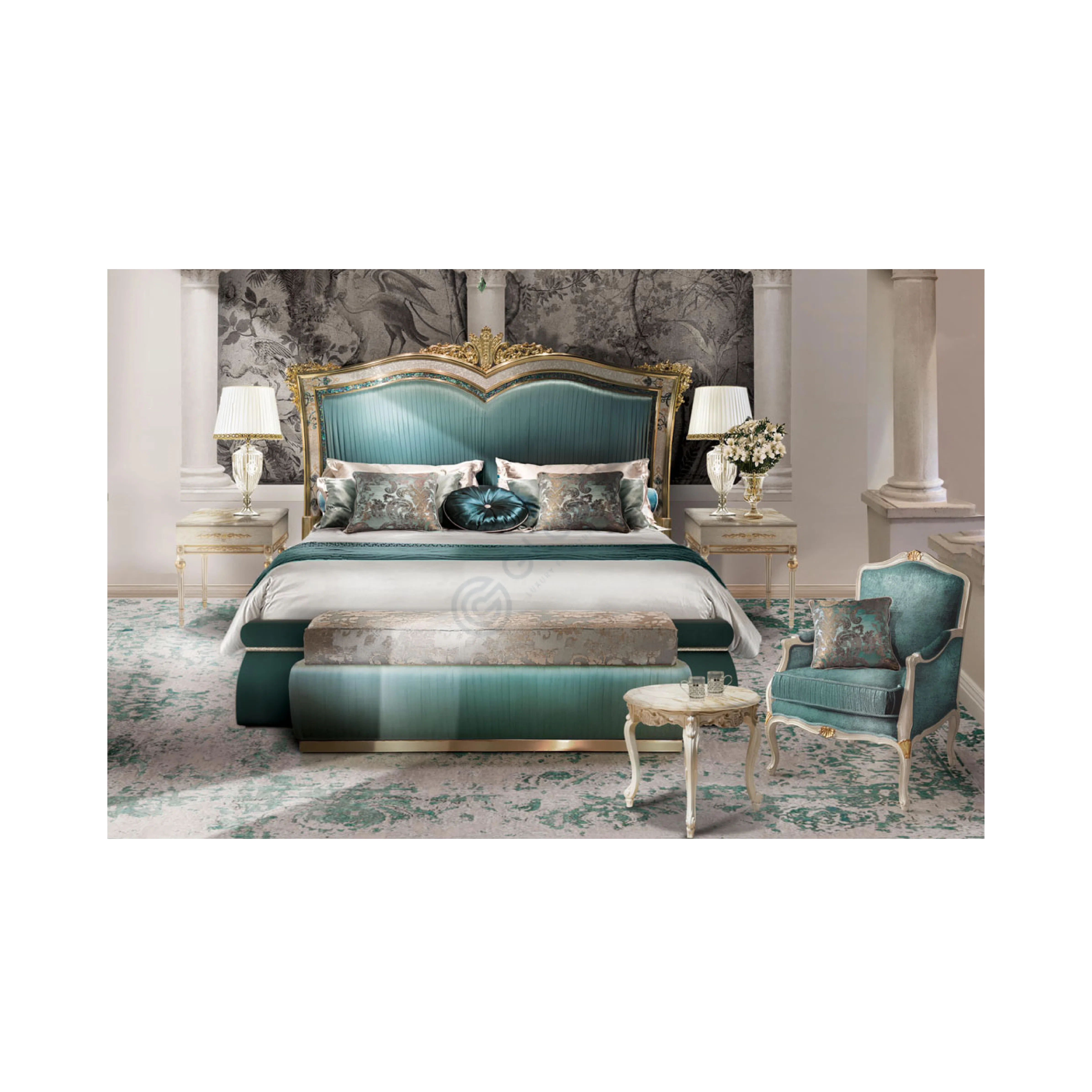 Кровать CASPANI TINO Sea Shell Turquoise