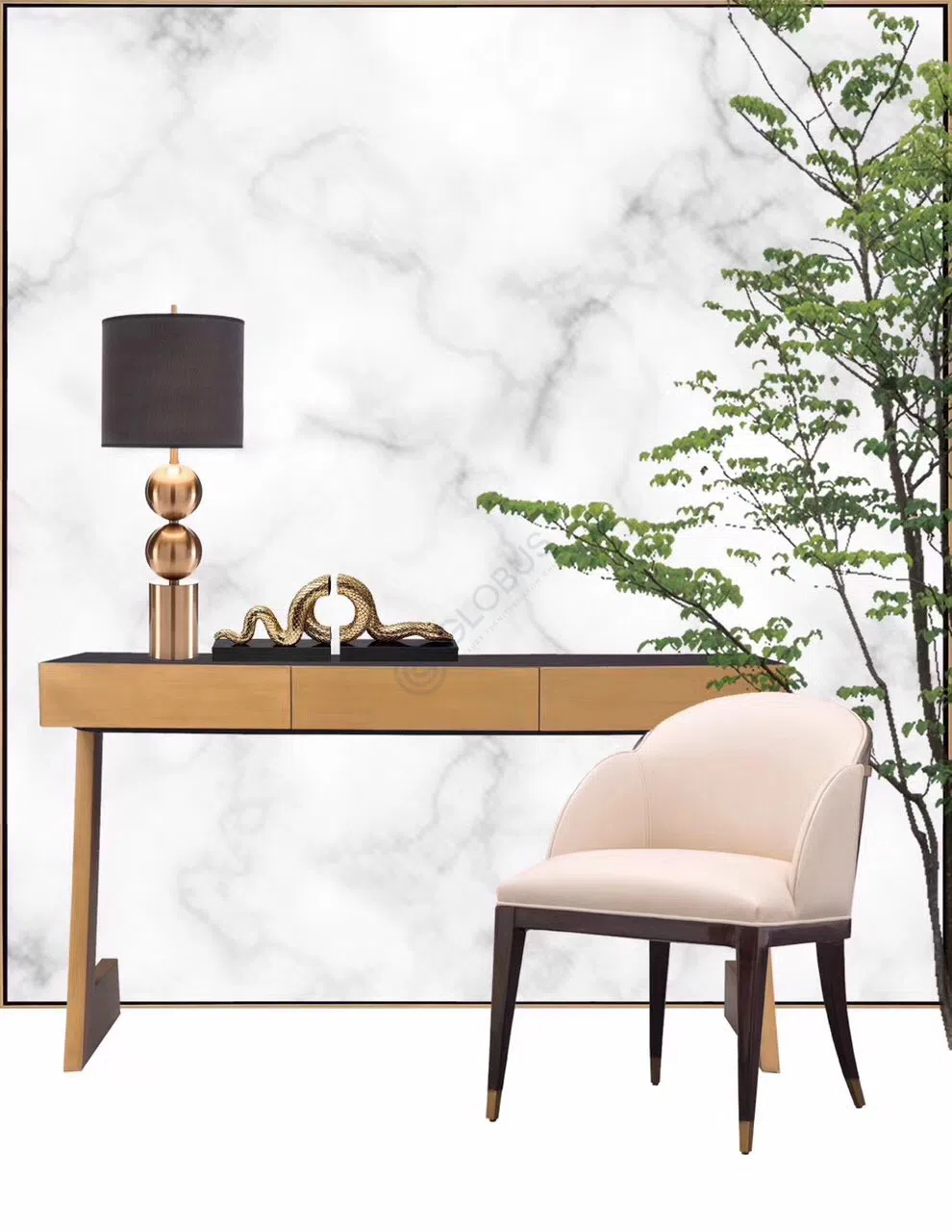 Стол для кабинета HICKORY WHITE Yves